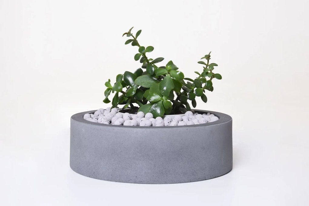 Miska na dekorácie CIRCULO, sklolaminát, Ø 30 cm, sivá