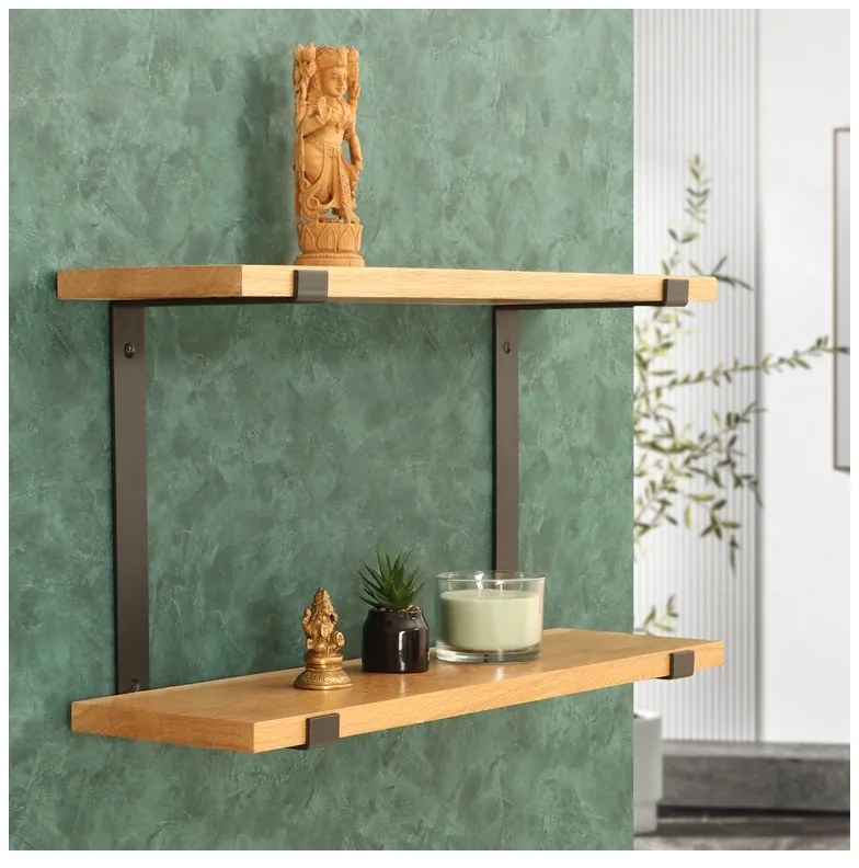 Polica na stenu s konzolou Lana 150 cm DUB