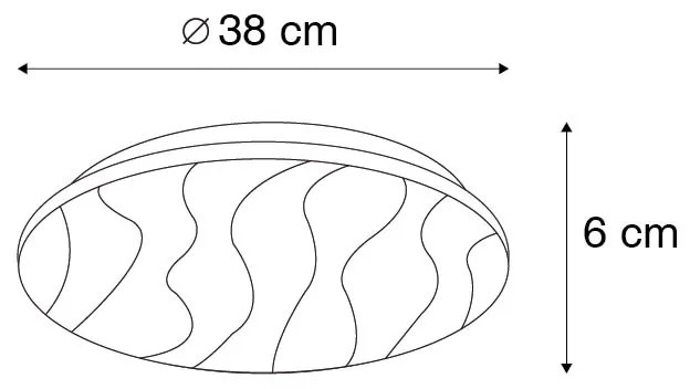 Stropné svietidlo biele 38 cm vrátane LED s diaľkovým ovládaním - Damla