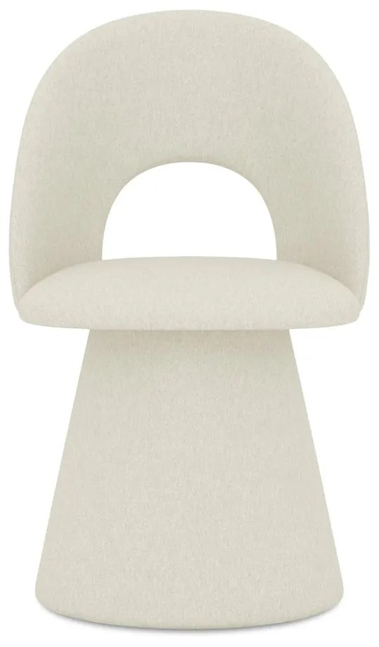 Krémovobiele čalúnené jedálenské kreslo Kalo – Makamii