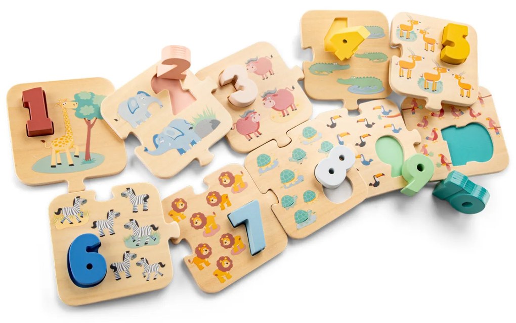 Puzzle - Učíme sa číslice - safari