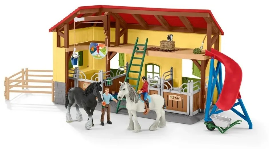 Schleich 42485 Stajňa pre kone s príslušenstvom, 60 x 40 x 29,5 cm
