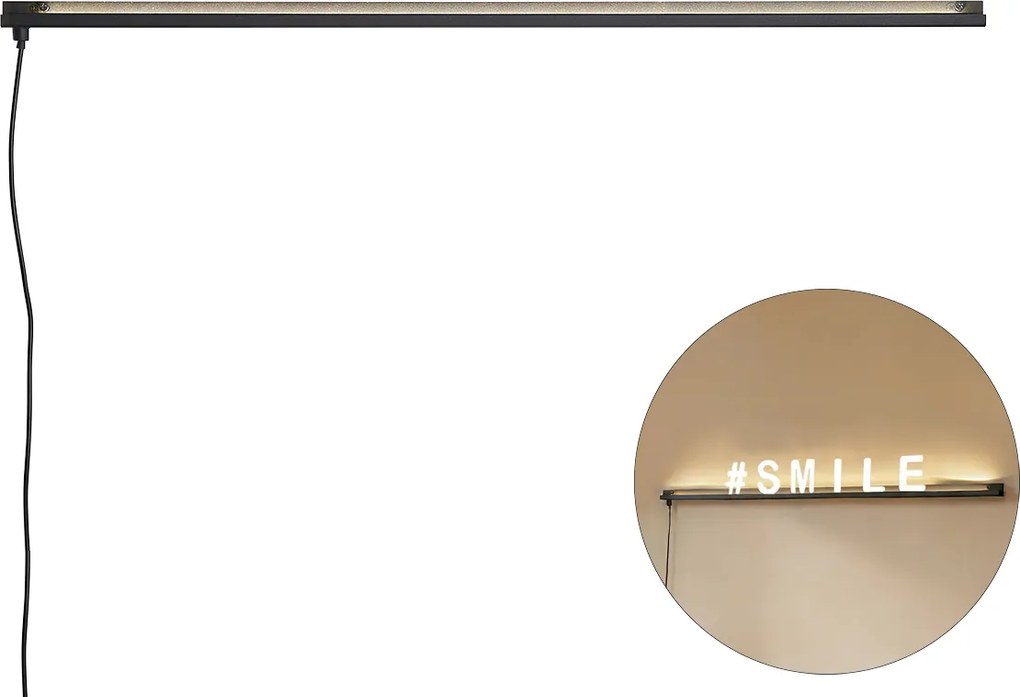 Moderné nástenné svietidlo čierne vrátane LED - Letterbox