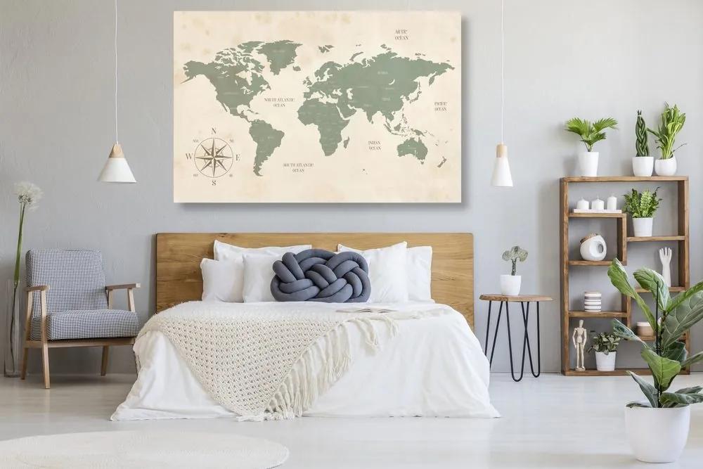 Obraz na korku jednoduchá mapa sveta