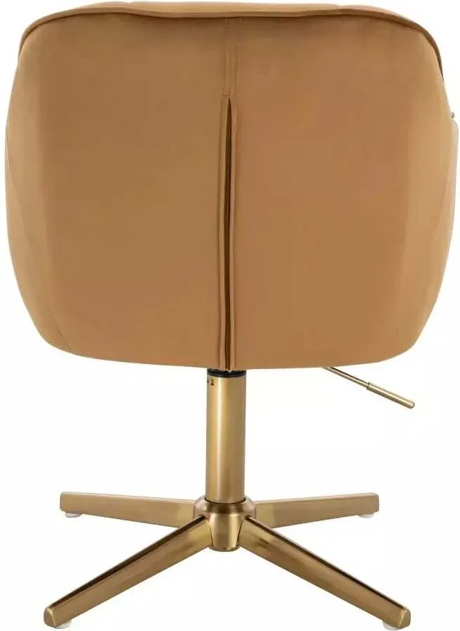 LuxuryForm DESIGN Stolička AVOLA VELUR na zlatom kríži - medová