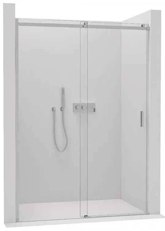 CERANO - Sprchové posuvné dvere Santoro Ľ/P - 8 mm - chróm, transparentné sklo - 160x195 cm, CER-CER-8050BD6962