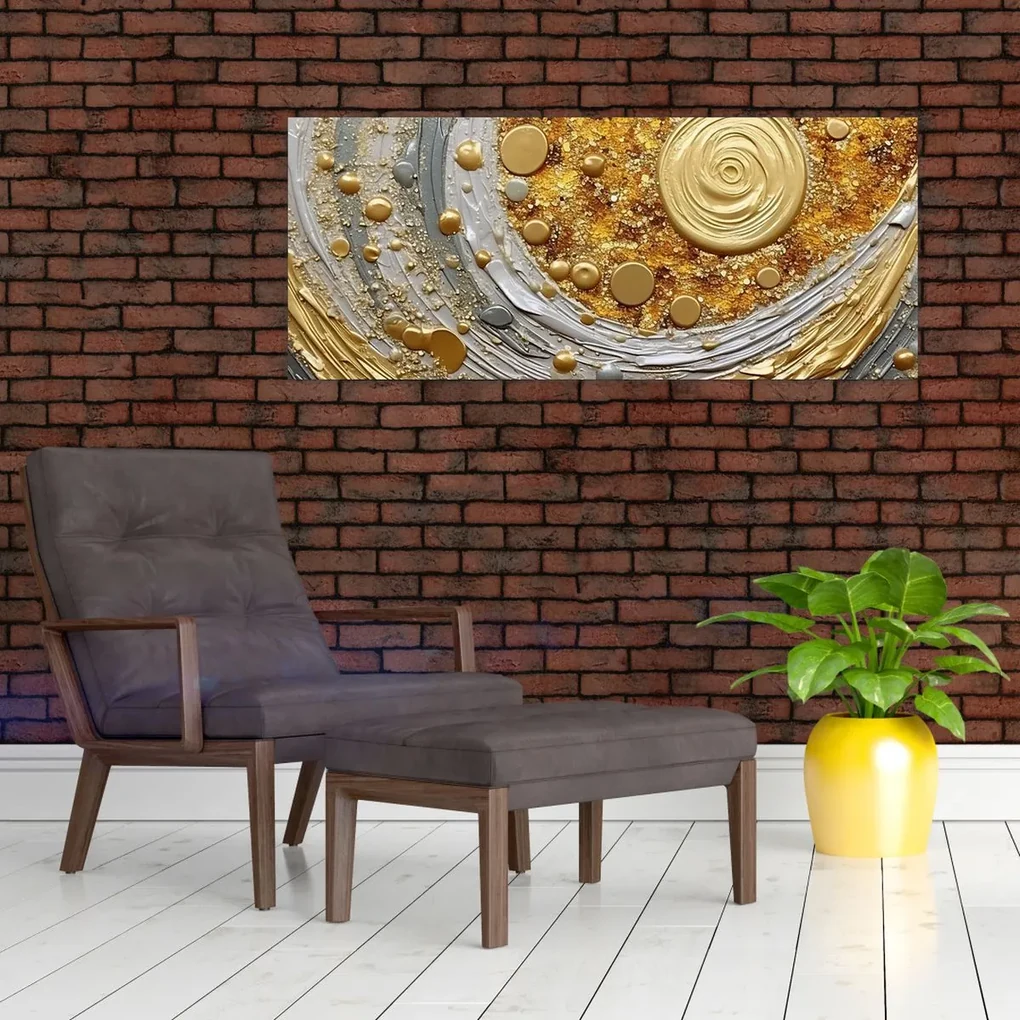 Obraz - Zlaté textúrovanie (120x50 cm)