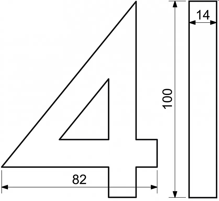 Domové čísla RICHTER 3D RN.100LV (HLINÍK), richter stříbná