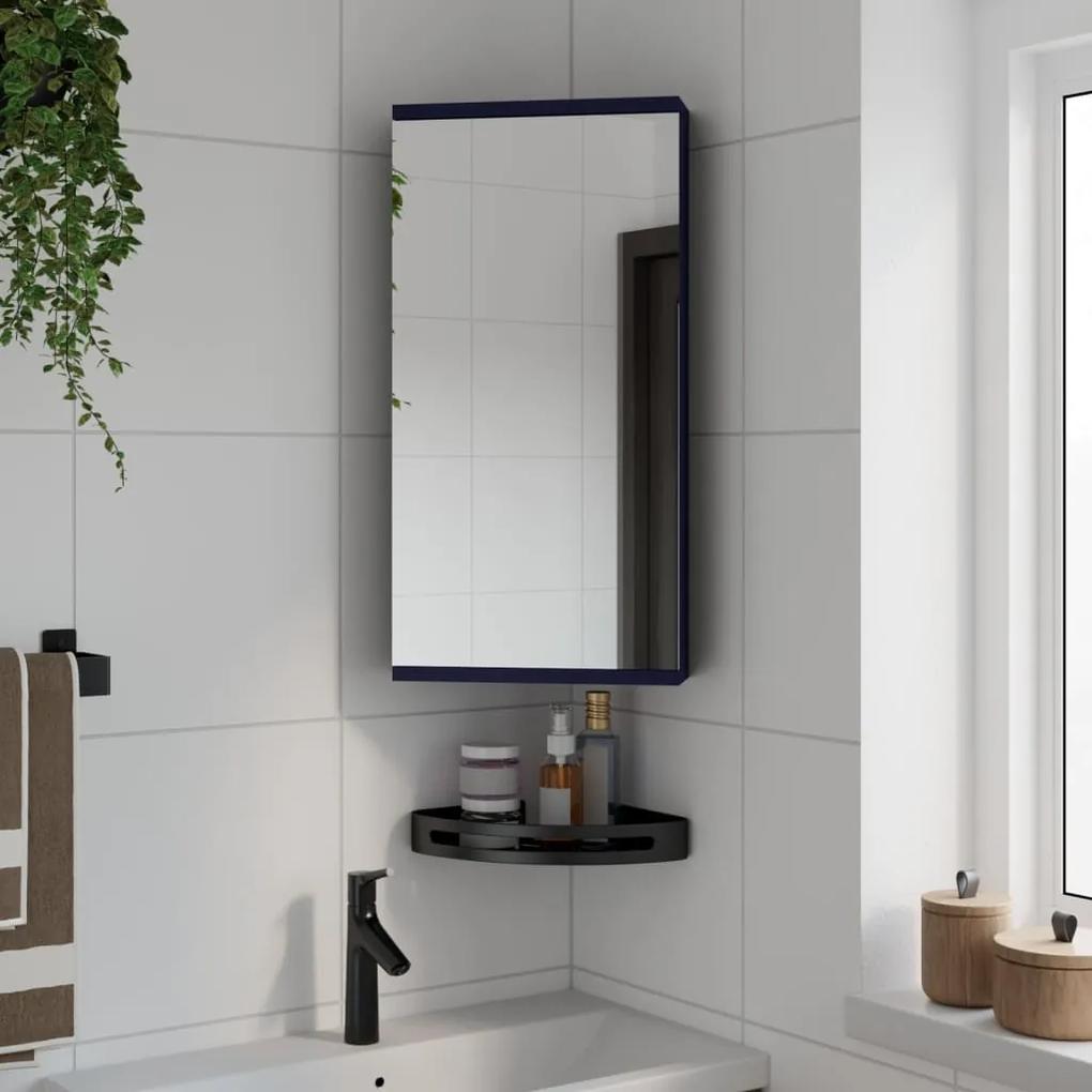 Rohová kúpeľňová zrkadlová skrinka sivá 30x24x60 cm 357978