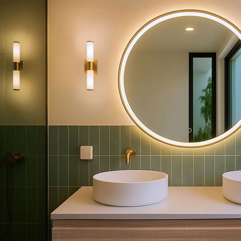 Moderná nástenná lampa do kúpeľne zlatá IP44 2-svetlá - Bath