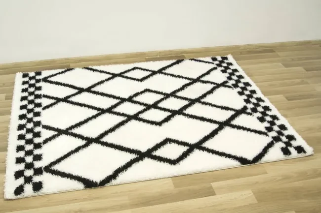 Koberec Boho 656 Romby krémový / čierný