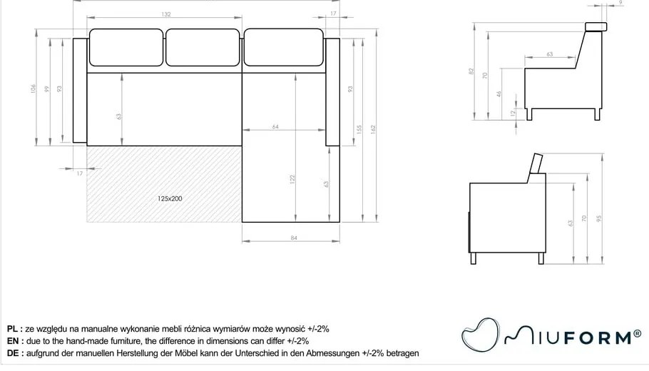 Svetlosivá rozkladacia rohová pohovka (ľavý roh) Sweet Harmony – Miuform