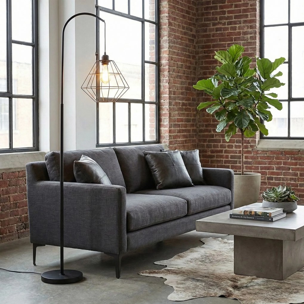 Toolight - Podlahová lampa 1xE27 60W APP538-1F, čierna, OSW-04898