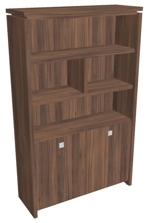 Vysoká skriňa Verno 128 x 46 x 210 cm, s regálom, orech