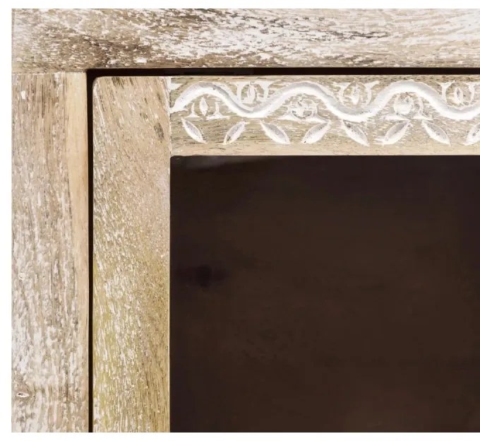furniture-nabytek.cz - Masívna nástenná skrinka Bitna z mangového dreva, lakovaná, prírodná farba – 43×25×60 cm
