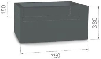 Biely kvetináč LUNGO s osvetlením LED 75 x 38 cm