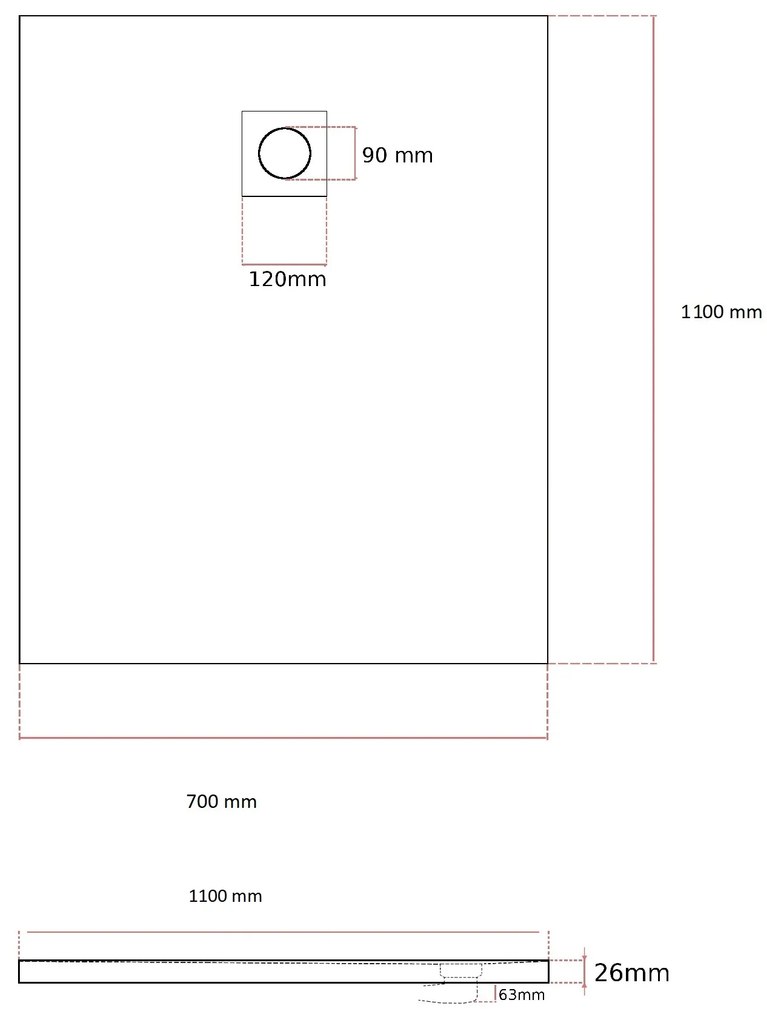 Erga Oldaf, SMC obdĺžniková sprchová vanička 70 x 110 cm, biela matná, ERG-GMA-OL-70110