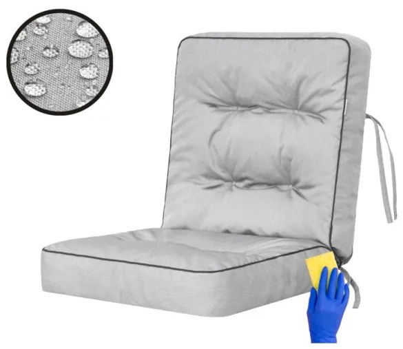 Vankúš na záhradnú hojdačku VENUS 60 cm popol, ekolen