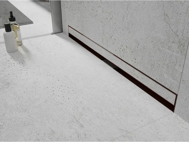 Mexen Flat Wall, sprchový žľab na stenu 2v1, 70 cm, ružové zlato, 1630070