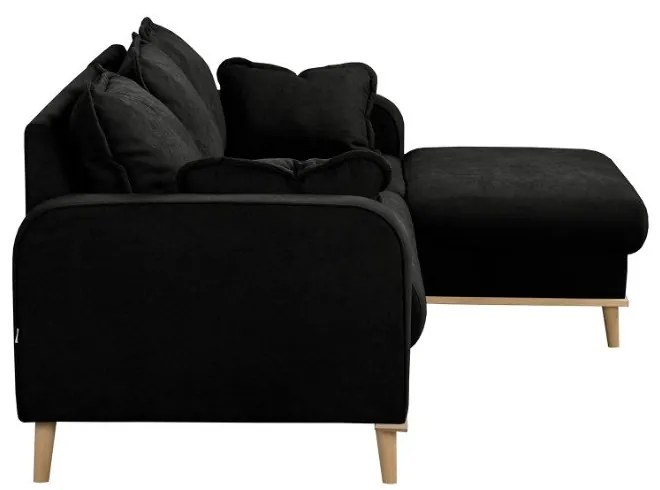 Čierna rohová pohovka (pravý roh) Beata - Ropez