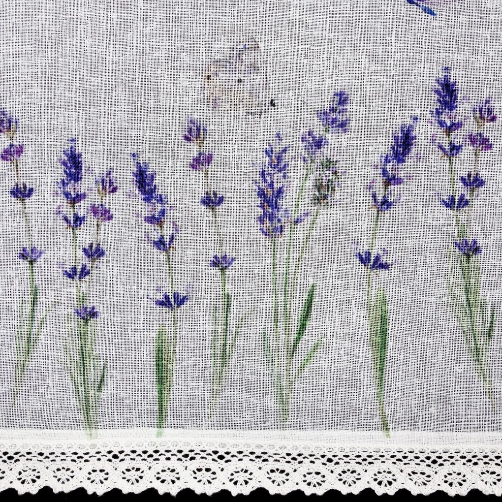 Záves ELLA 150X30 cm, bielo-fialový