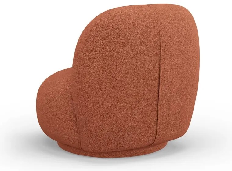 Kreslo z textílie buklé v tehlovej farbe Chuck – Micadoni Home