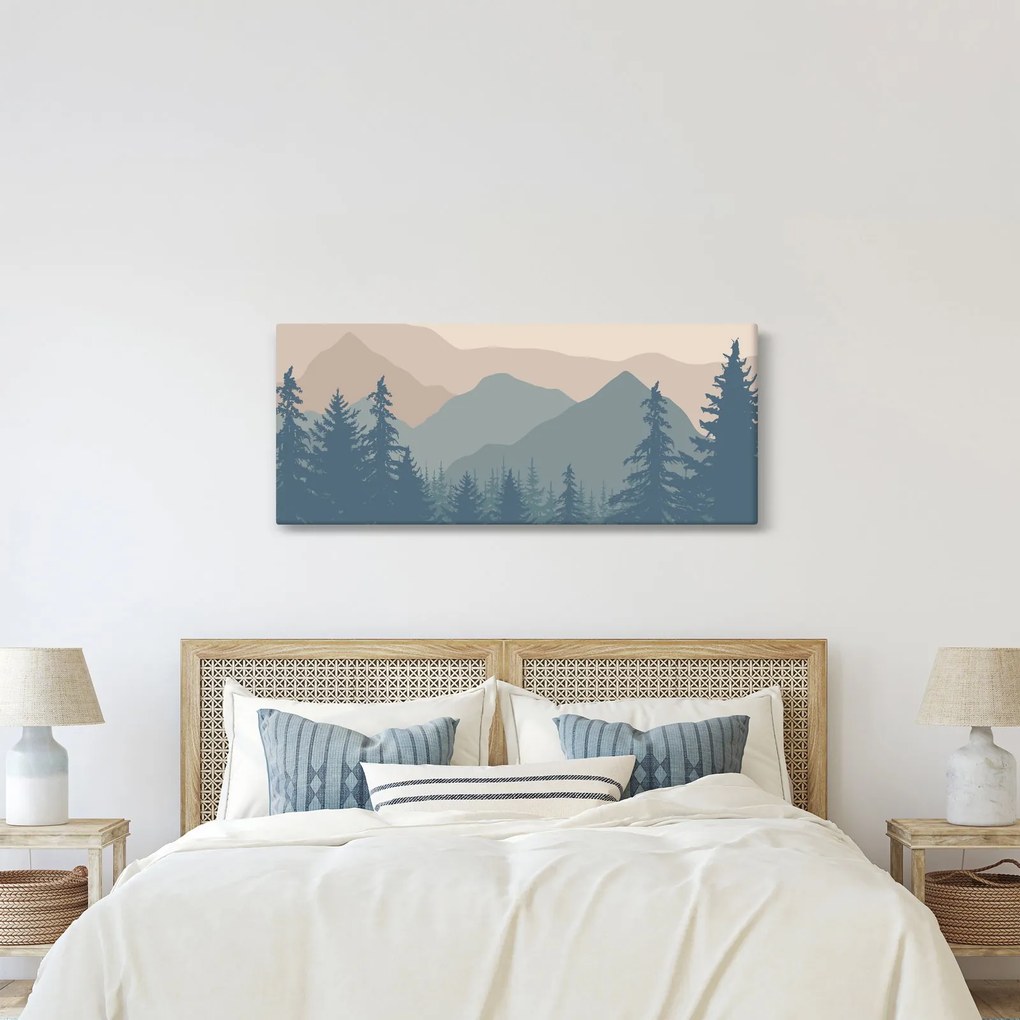 Obraz - Tyrkysové hory N⁰2 (120x50 cm)