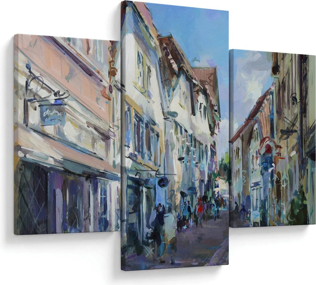 Obraz - Ulička starého mesta, akrylová maľba (90x60 cm)