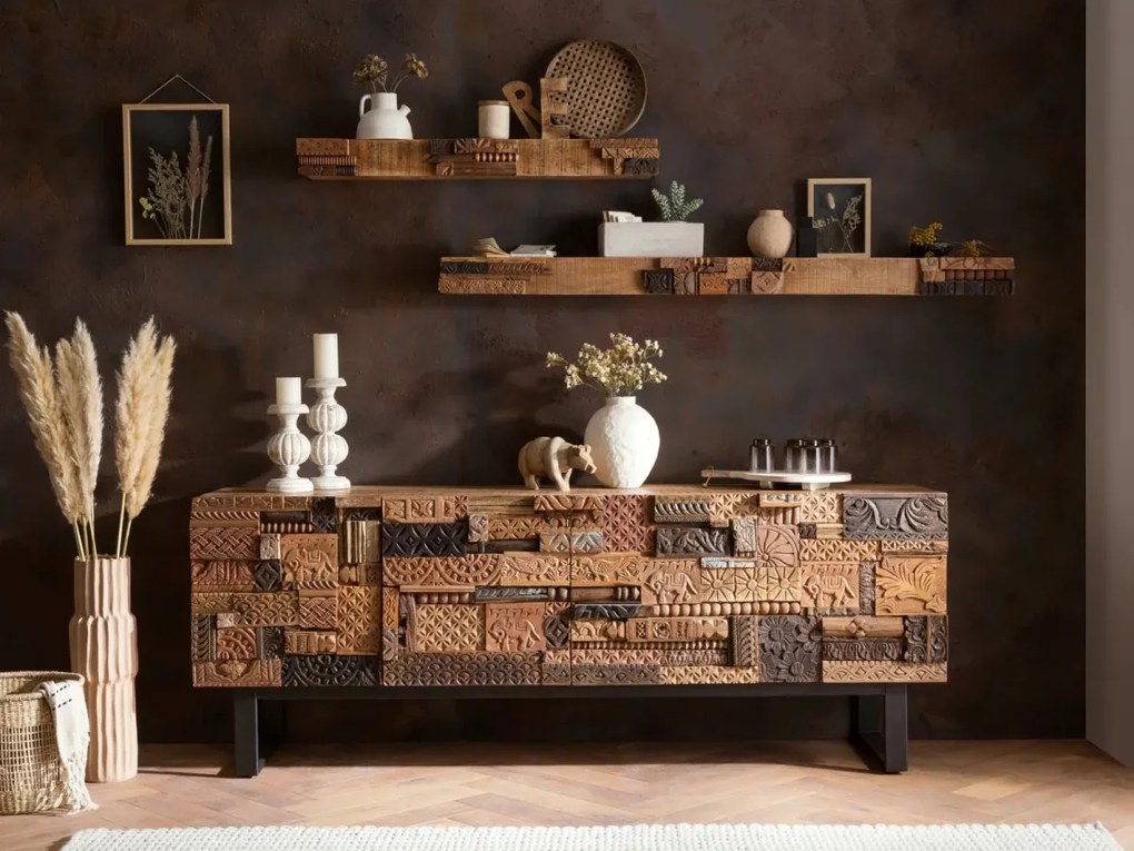 furniture-nabytek.cz - Masívny jedálenský stôl Grónsko z mangového dreva, lakovaný, hnedý – 200×40×75 cm