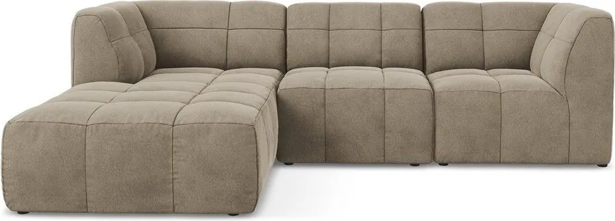 Hnedá zamatová rohová pohovka (ľavý roh/s leňoškou) Aloha – Makamii