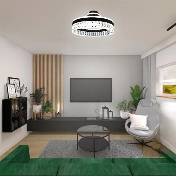 LED Stmievateľný prisadený luster LED/75W/230V 3000-6500K čierna + diaľkové ovládanie