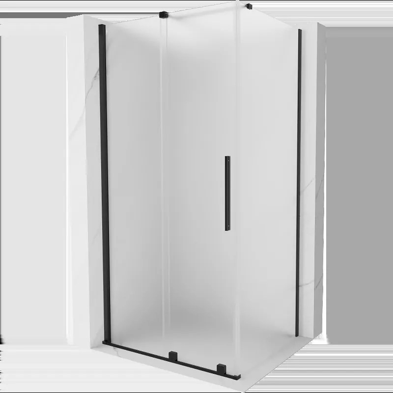 Mexen Velar posuvná sprchová kabína 110 x 90 cm, námraza, čierna - 871-110-090-31-70