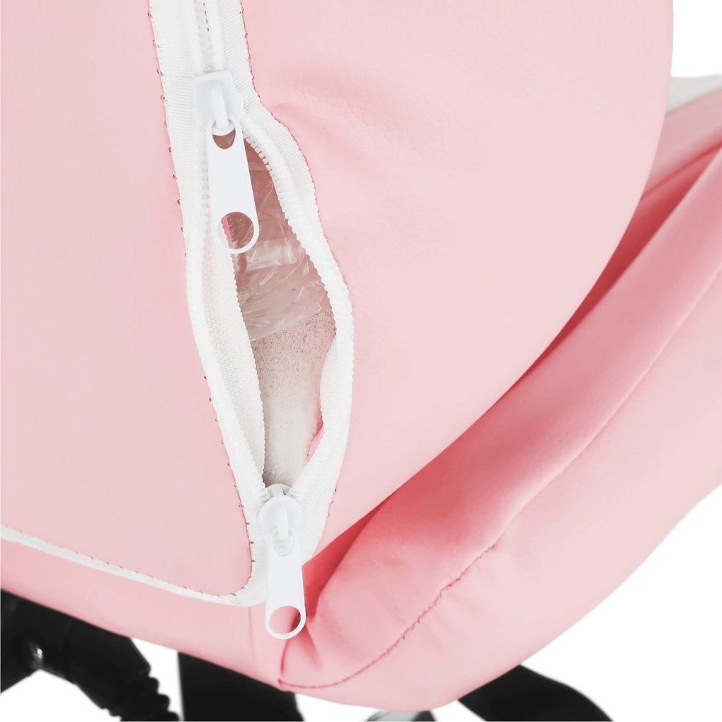 Kancelárske/herné kreslo, ružová/biela, PINKY
