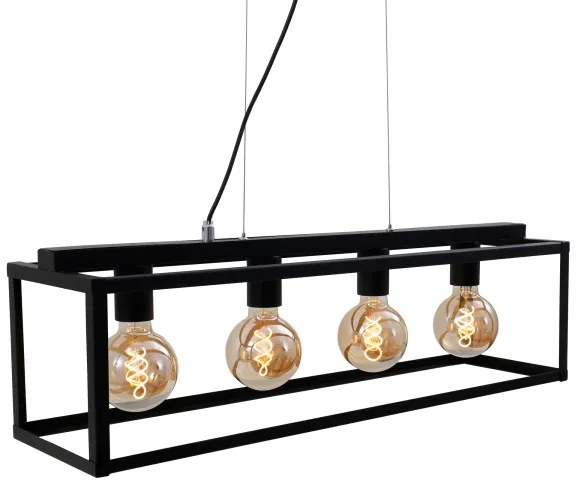 Briloner - Luster na lanku BLACK STEEL 4xE27/40W/230V