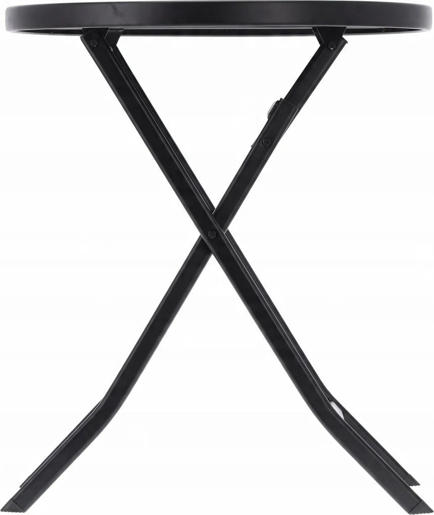 Okrúhly skladací záhradný stolík Buddy 60 cm čierny