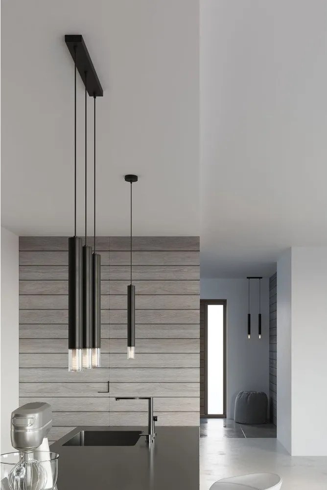 Čierne kovové závesné svietidlo ø 8 cm Vittoria – Sollux