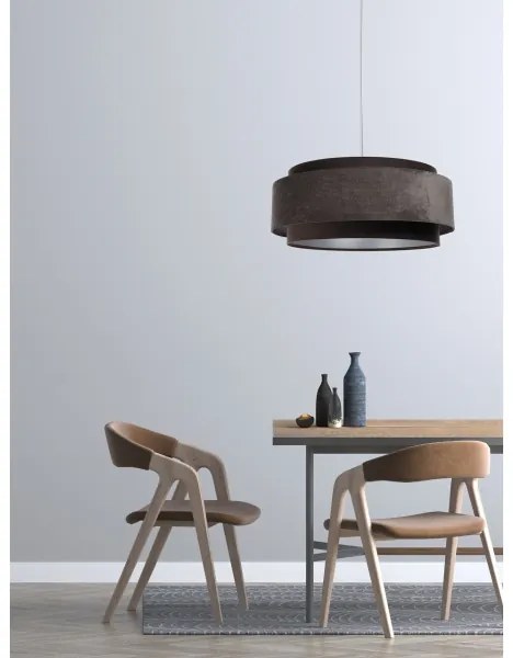 Luster na lanku DOBLO 1xE27/60W/230V pr. 60 cm hnedá/strieborná