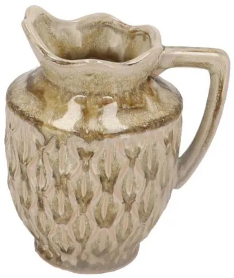 Zelená keramická váza džbán s aktívnou glazúrou Inga Boa - 18*14*21 cm