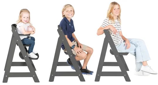 roba Detská drevená vysoká jedálenská stolička Sit Up (antracitová/flex) (100306933)