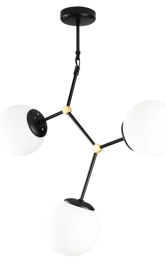 Závesné svietidlo s 3 žiarovkami Damar I čierna/biela