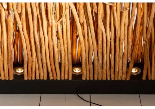 Stojaca lampa 40505 Paravent 180cm Prírodná Logan Drevo  - Komfort-nábytok