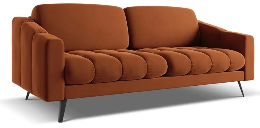 Oranžová zamatová pohovka 202 cm Nalu – Makamii