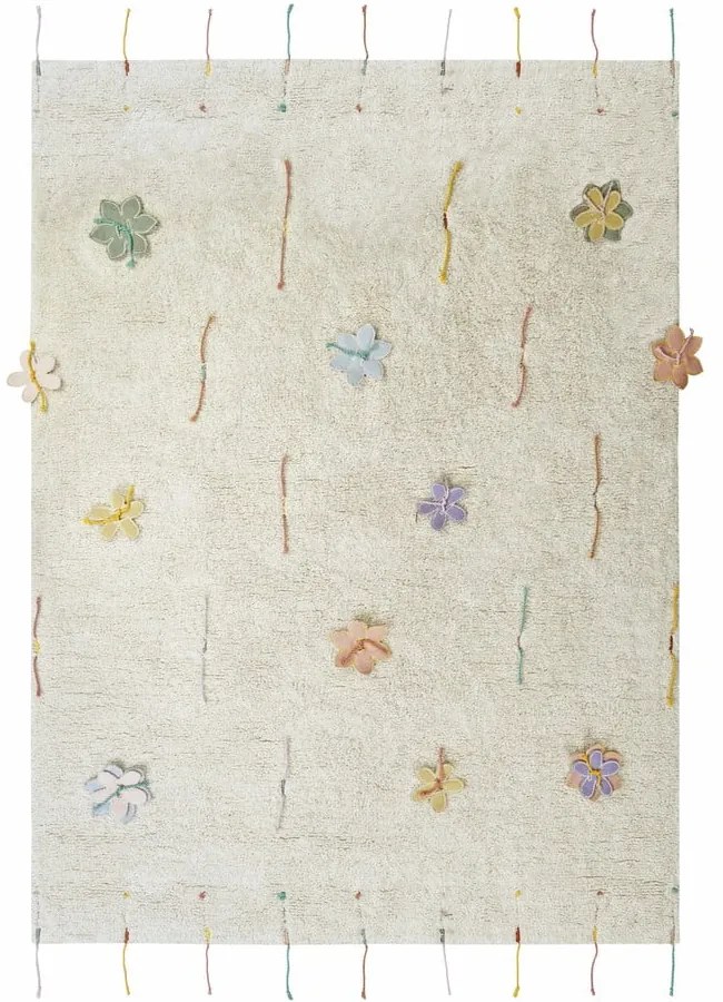 Krémový bavlnený detský hrací koberec 120x160 cm Wildflowers – Lorena Canals