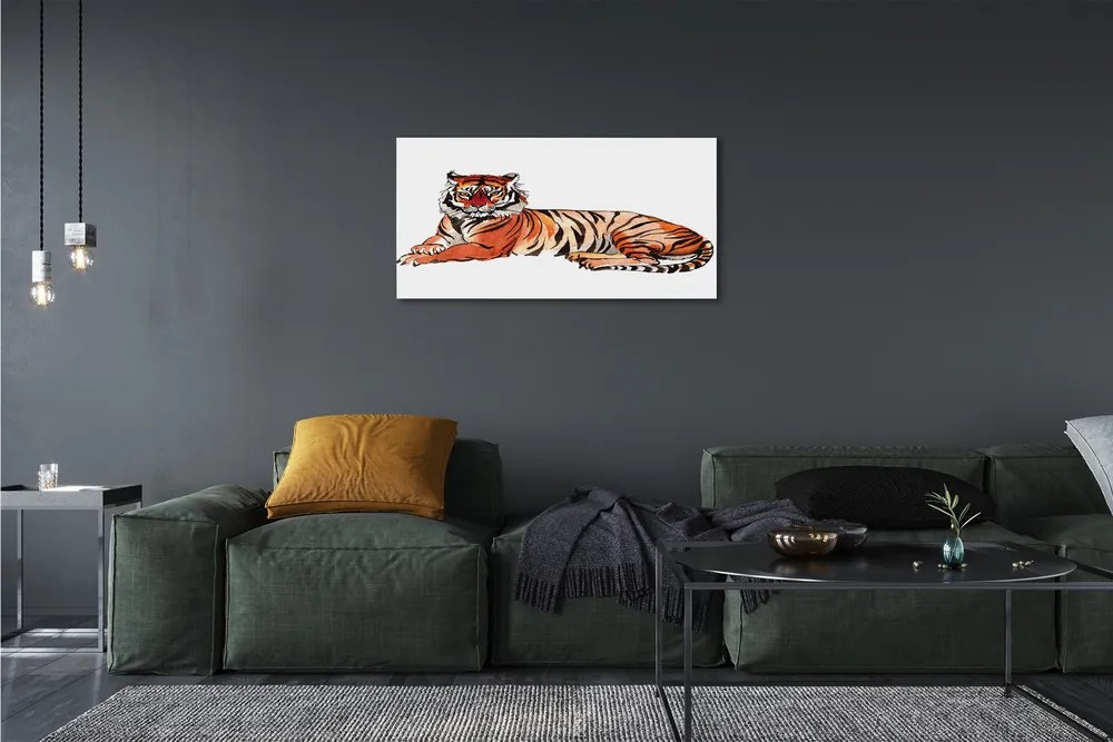 Obraz na plátne maľované tiger 120x60 cm