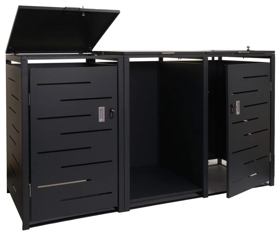 Dvojitý prístrešok na smetiaku a drevo E83