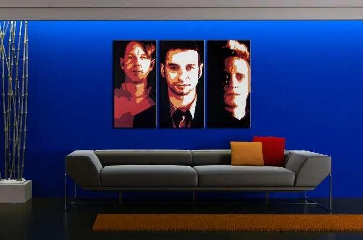 Ručne maľovaný POP Art obraz Depeche Mode 3 dielny dep2