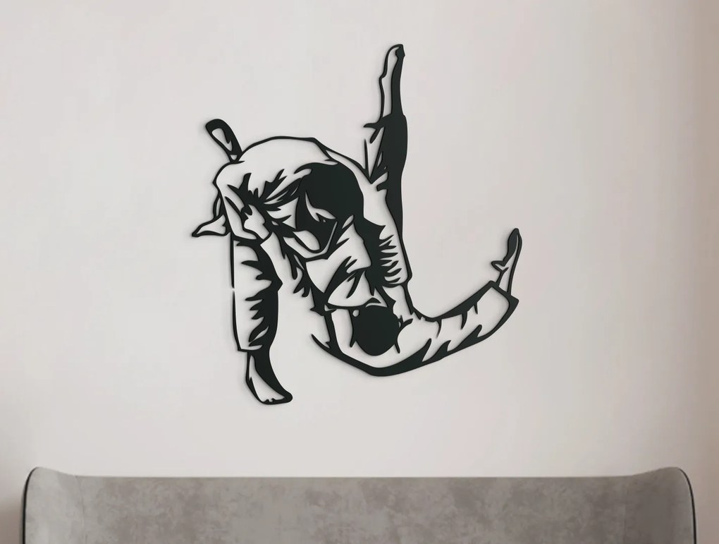 drevko Drevená nálepka Judo Rozmer obrazu: 35,5 x 32,5 cm, Farba dekorácie: Čierna