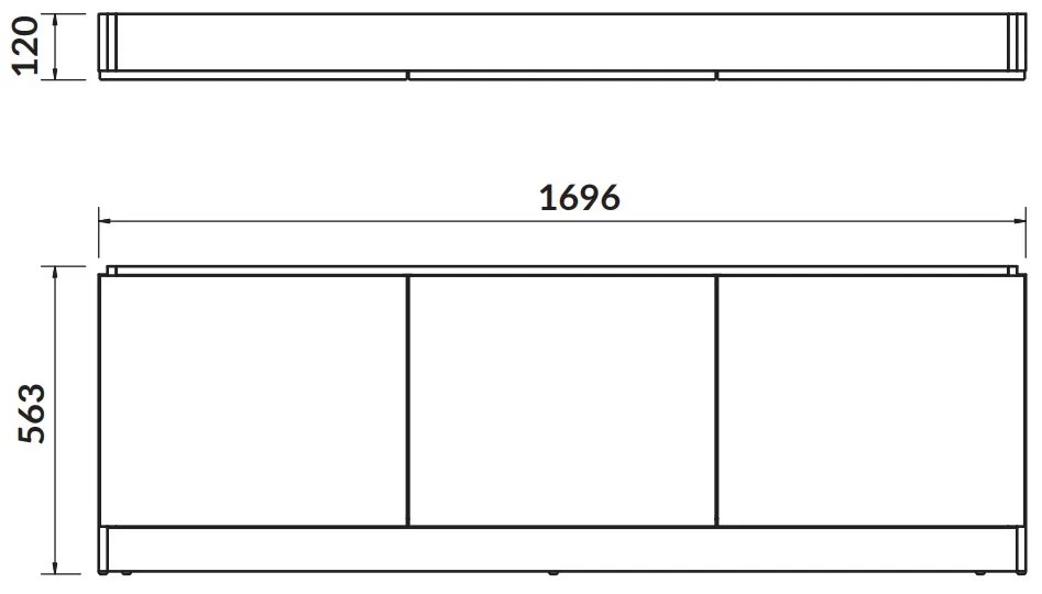 Cersanit Smat, nábytkový predný panel pre vane SMART 170cm, jaseň svetlý-biela lesklá, S568-026