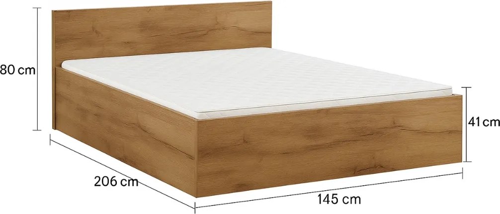 AKCIA Posteľ SOFIA 140 x 200 cm, dub artisan II. trieda