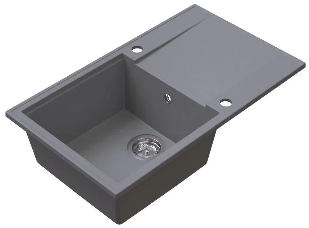 Sink Quality Sink55, kuchynský granitový drez 780x460x215 mm, šedá, SKQ-SINK.D.1KDOL